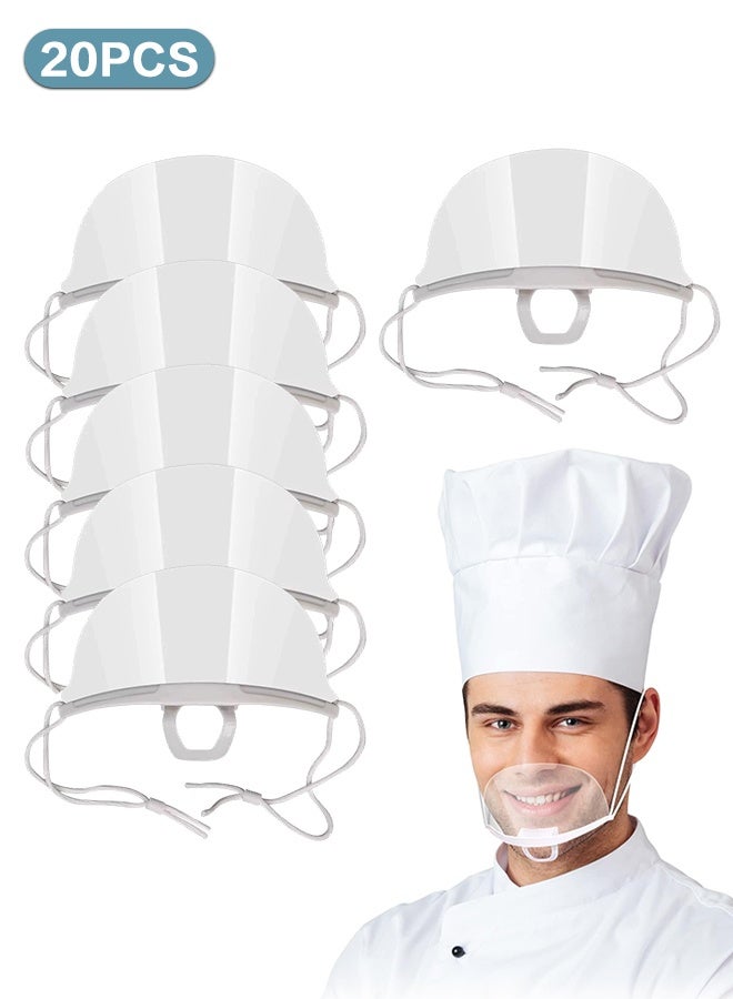 Sweet Life 20 Pieces Face Shield Completely Transparent Spit Guard Mouth Shield Anti-Fog Reusable Face Covering Mask great for Events, Restaurants, Nail Salons, Food, Chef, Dentist, Spa and More - Image 1